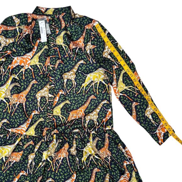 NWT J. Crew Giraffe Shirt Dress Size S Drop Waist Relaxed Fit Lined - Picture 8 of 15